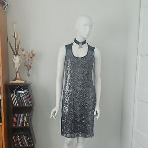 Snake Skin Sequin Dress